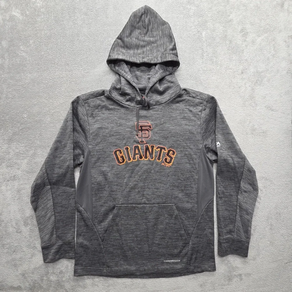 San Francisco Giants Hoodie Mens S Gray MLB Baseball Majestic ThermaBase